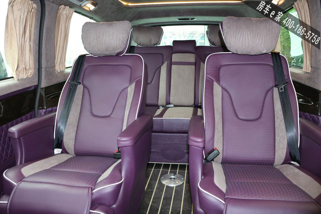 进口奔驰7座商务车紫红色奔驰v250商务房车优雅神秘